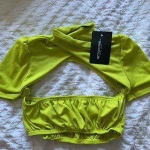Stylish Neon High Neck Crop Top